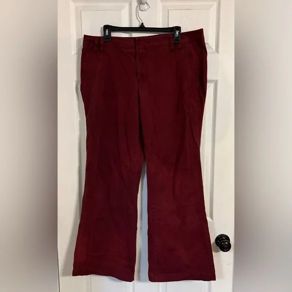 Vintage Old Navy Women’s Size 16 Red Pants Low Rise Wide Leg - Picture 1 of 15